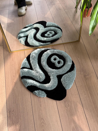 3D Fluid Billard Ball Fluffy Handmade Tufted Rug