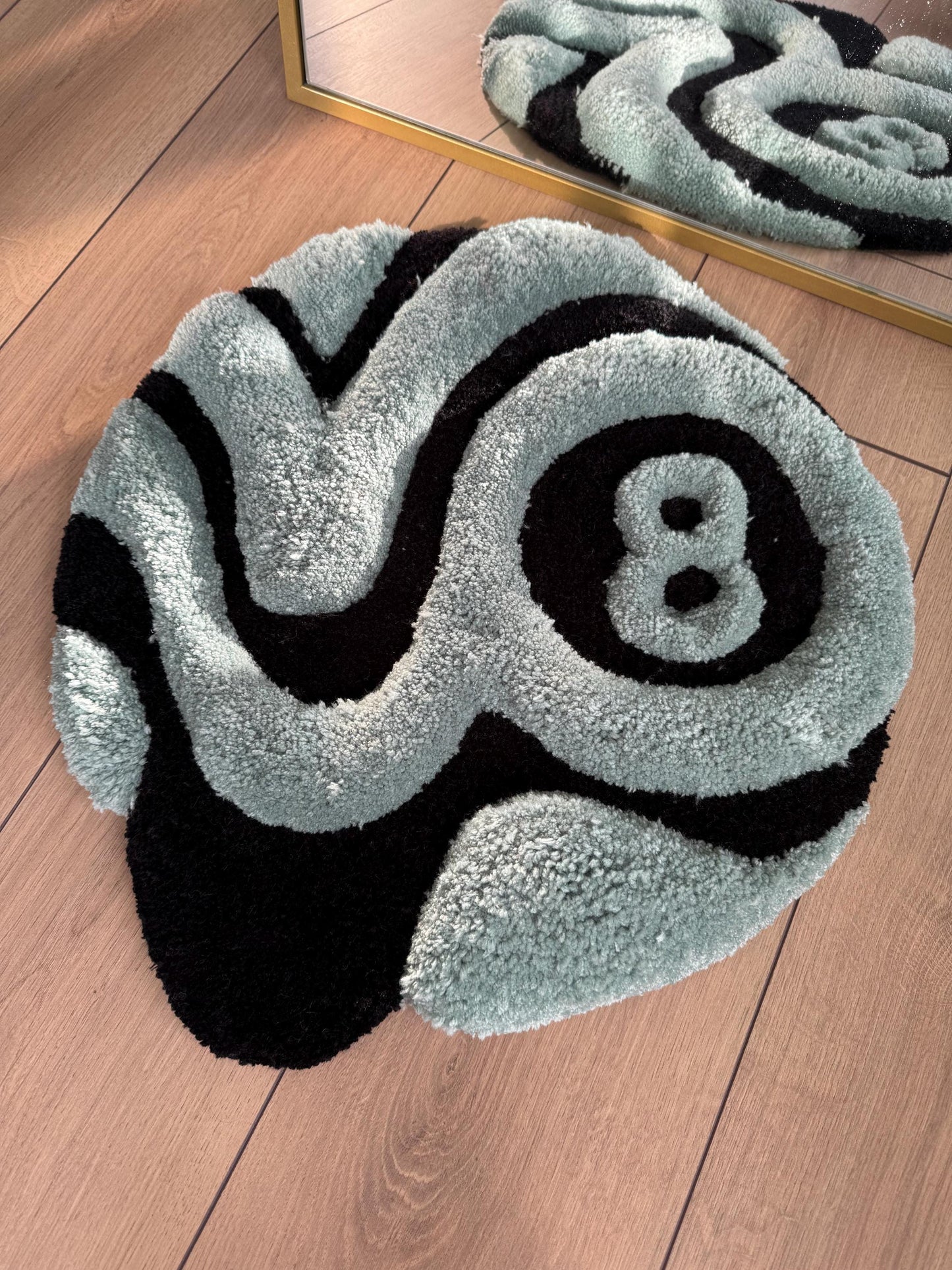 3D Fluid Billard Ball Fluffy Handmade Tufted Rug