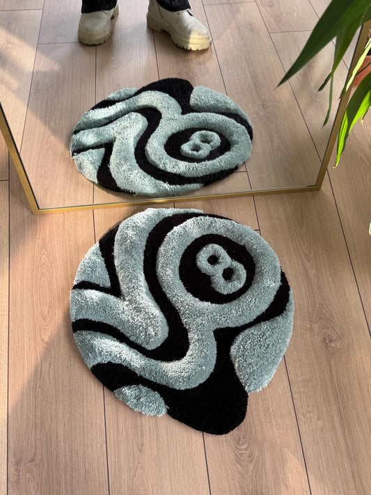 3D Fluid Billard Ball Fluffy Handmade Tufted Rug