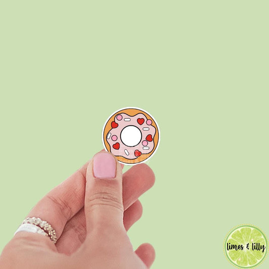 Pink and Red Hearts Donut Sticker | Valentine’s Day Sticker | Valentine Sticker | Kindle Stickers | Vinyl Sticker | Laptop |