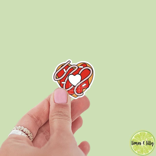 Pink and Red Heart Shaped Donut Sticker | Valentine’s Day Sticker | Valentine Sticker | Kindle Stickers | Vinyl Sticker | Laptop |