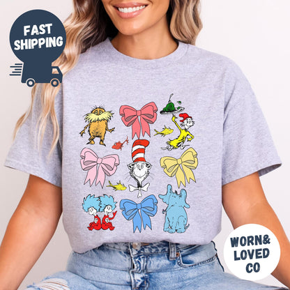 Oh The Places You'll Go When You Read Dr. Seuss Sweatshirt, Gift For Teacher, Girl's Reading Day Outfit, Dr Seuss Birthday Party Tee