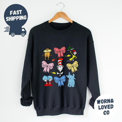 Oh The Places You'll Go When You Read Dr. Seuss Sweatshirt, Gift For Teacher, Girl's Reading Day Outfit, Dr Seuss Birthday Party Tee