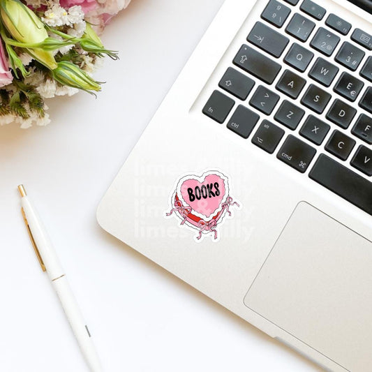 Coquette Vintage Book Cake with Bows Sticker | Valentine’s Day Sticker | Valentine Sticker | Kindle Stickers | Vinyl Sticker | Laptop |