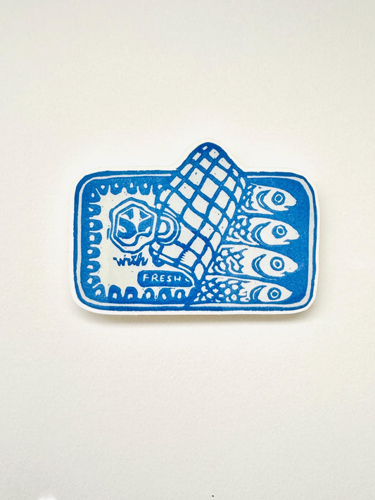 Sardines in a Can | Vinyl Sticker Decal | Water resistant | Foodie sticker