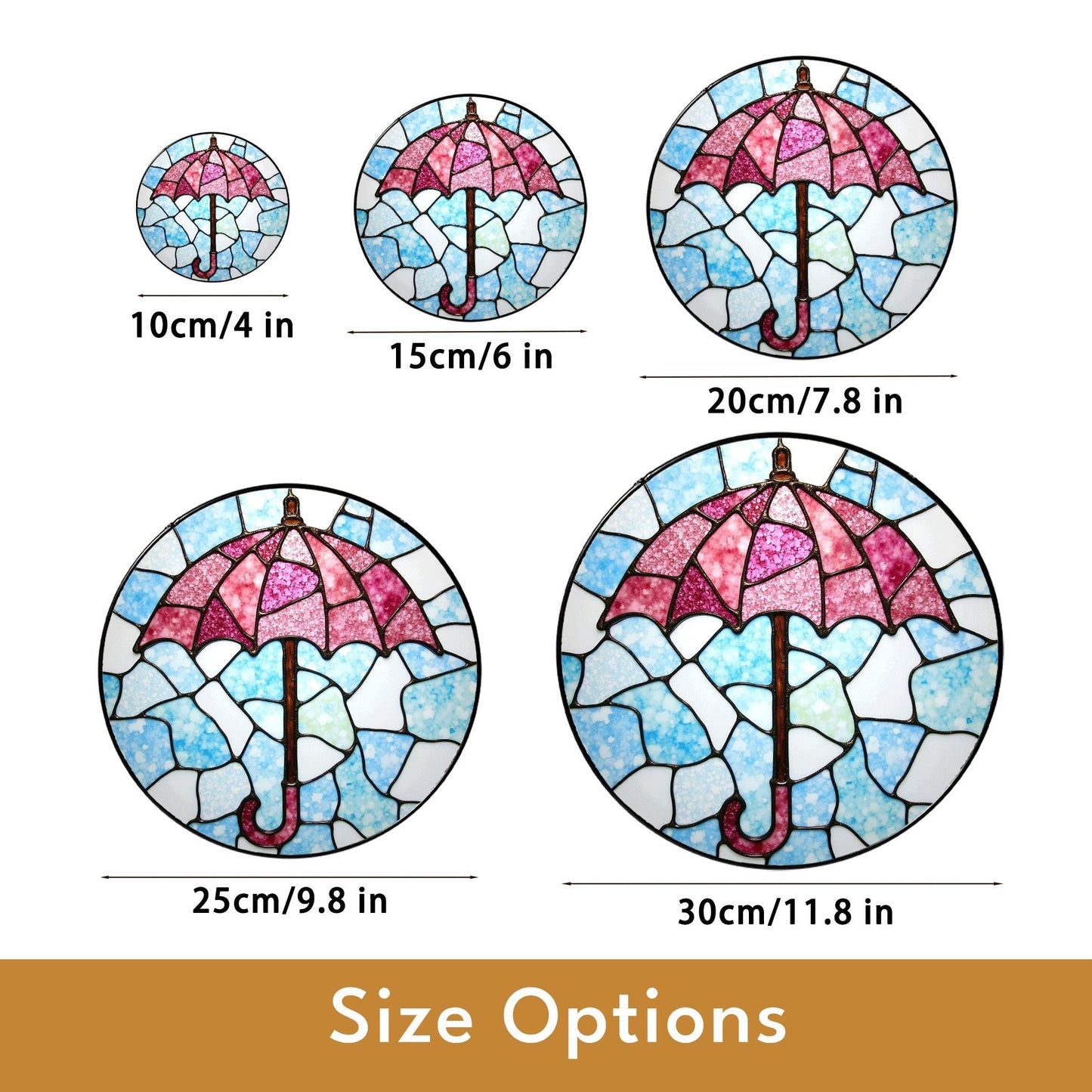 Stained Glass Umbrella Suncatcher Window Hanging Gift for Mom Friend