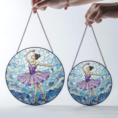 Ballet Dancer Suncatcher Stained Glass Window Decor Gift for Dancers