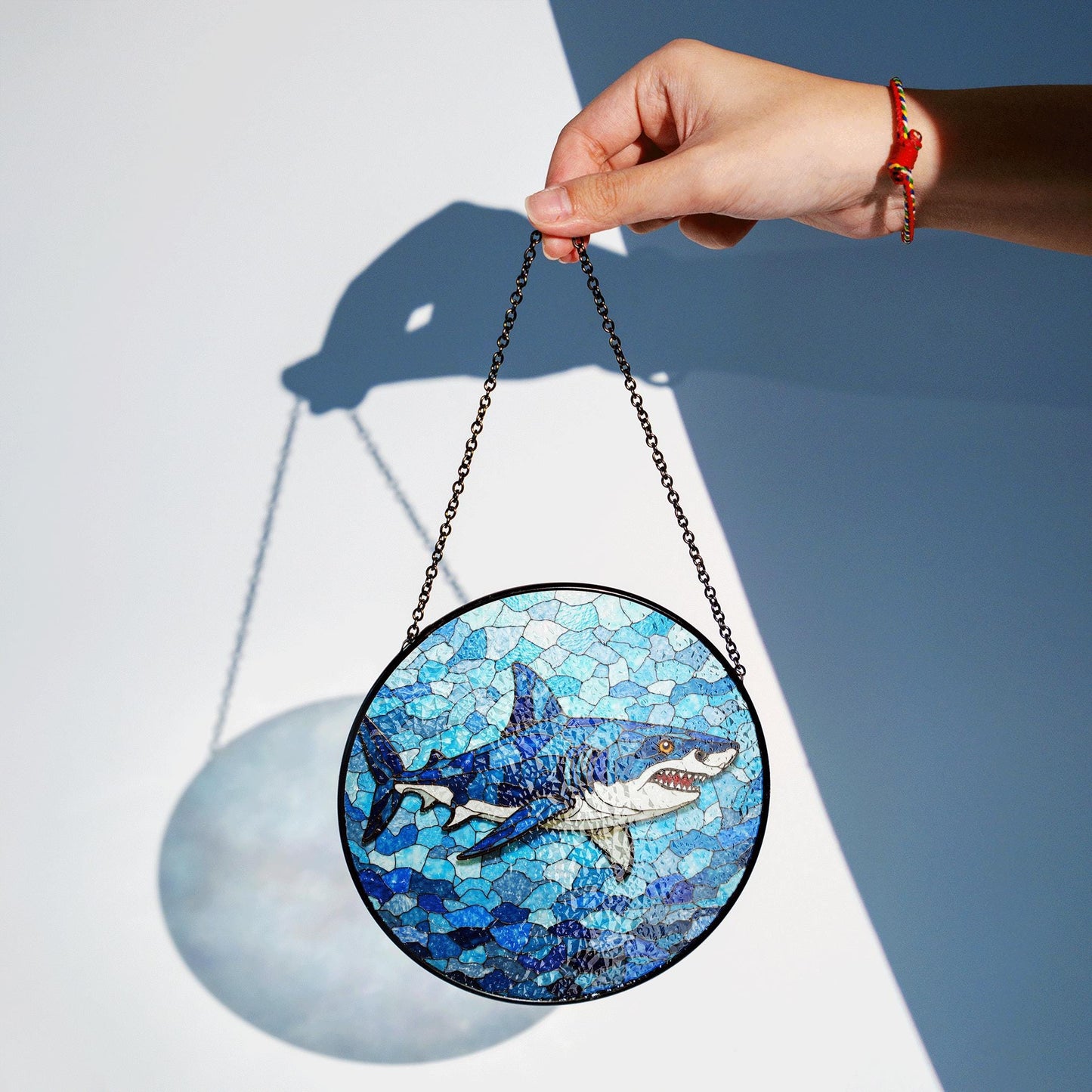 Shark Ocean Suncatcher Stained Glass Window Hanging Gift for Sea Lovers