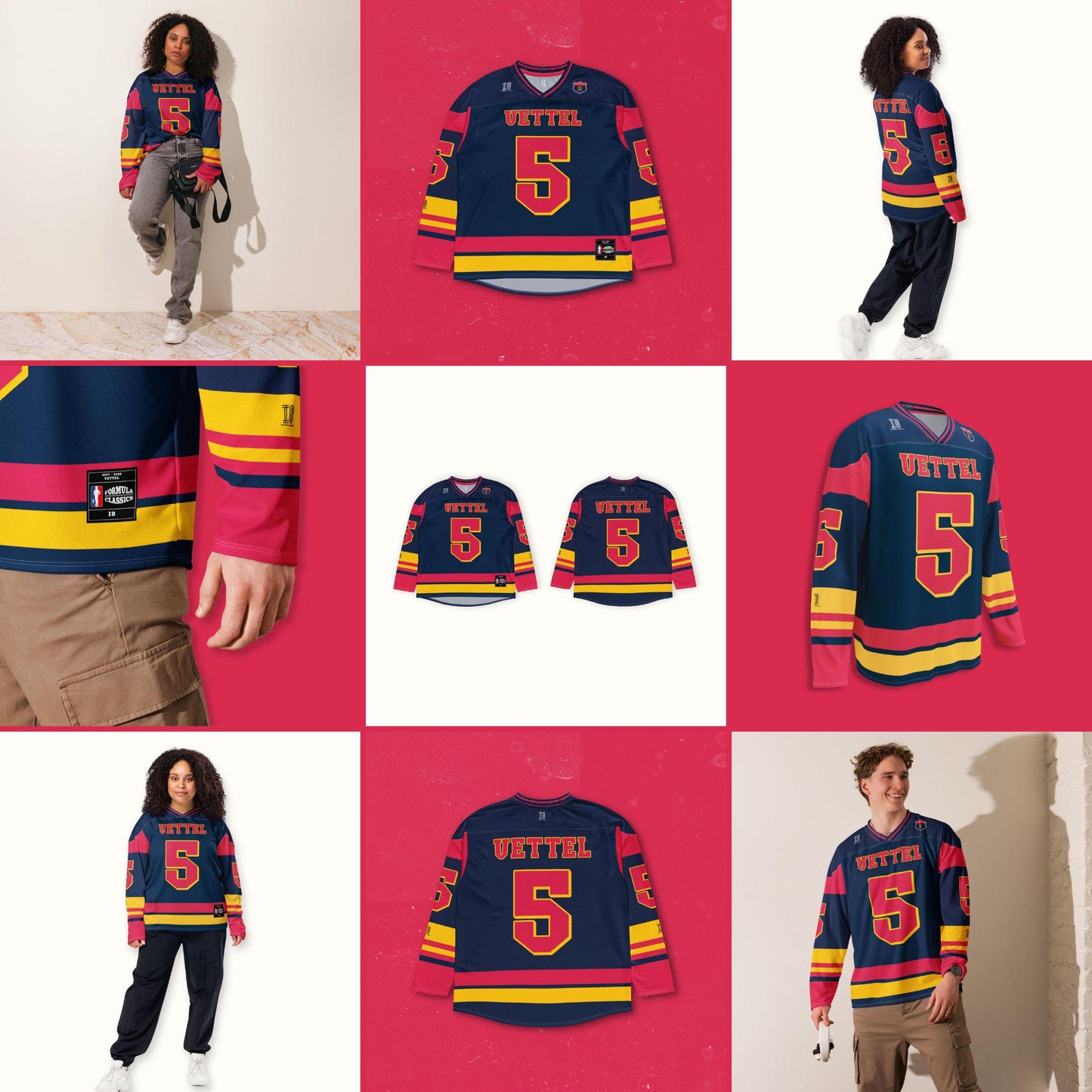 Racing Fan Apparel F1 Unisex Hockey Jersey : Redbull Racing #5 Inspired Unisex Hockey Jersey