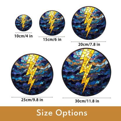 Lightning Bolt Stained Glass Suncatcher Window Hanging Gift for Storm Lovers