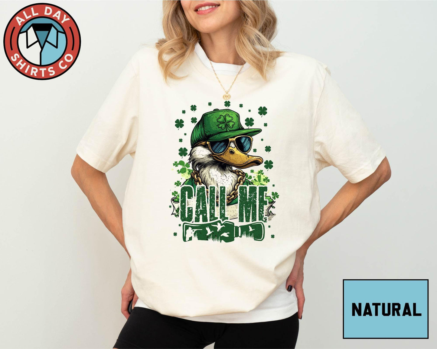 Call Me Duck St. Patrick's Day Shirt, Mallard and Shamrock Tee, Funny Paddy's Day Duck Shirt, Irish Festival Sweatshirt, Cute Shamrock Shirt
