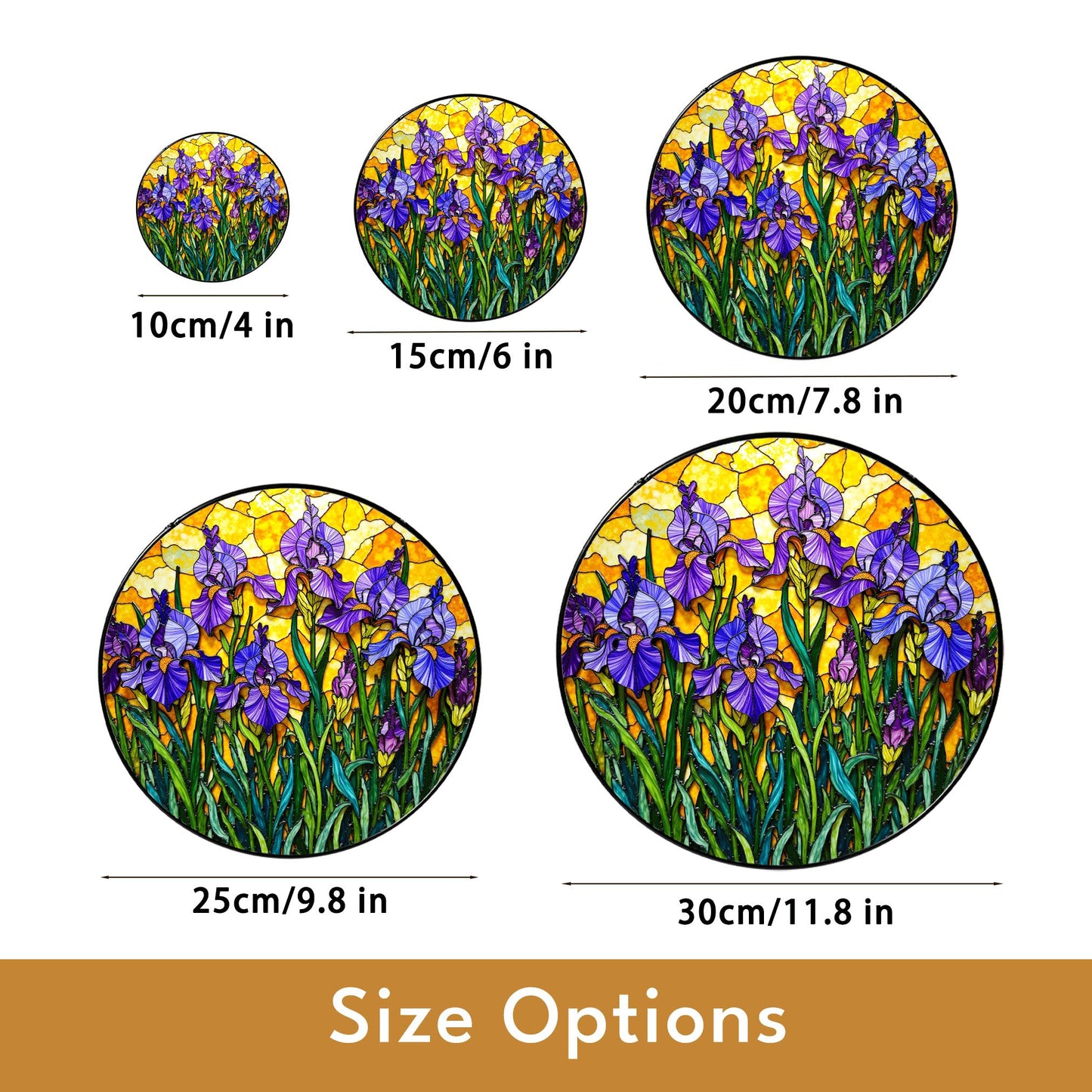 Stained Glass Iris Suncatcher Beautiful Flower Art for Home Garden Gifts for Her