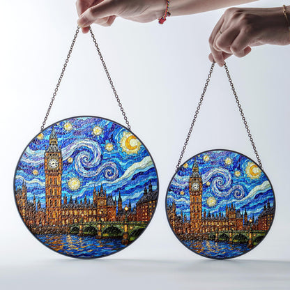 Starry Night Big Ben Suncatcher Handmade Art Gift For Her Decorative Window Ornament