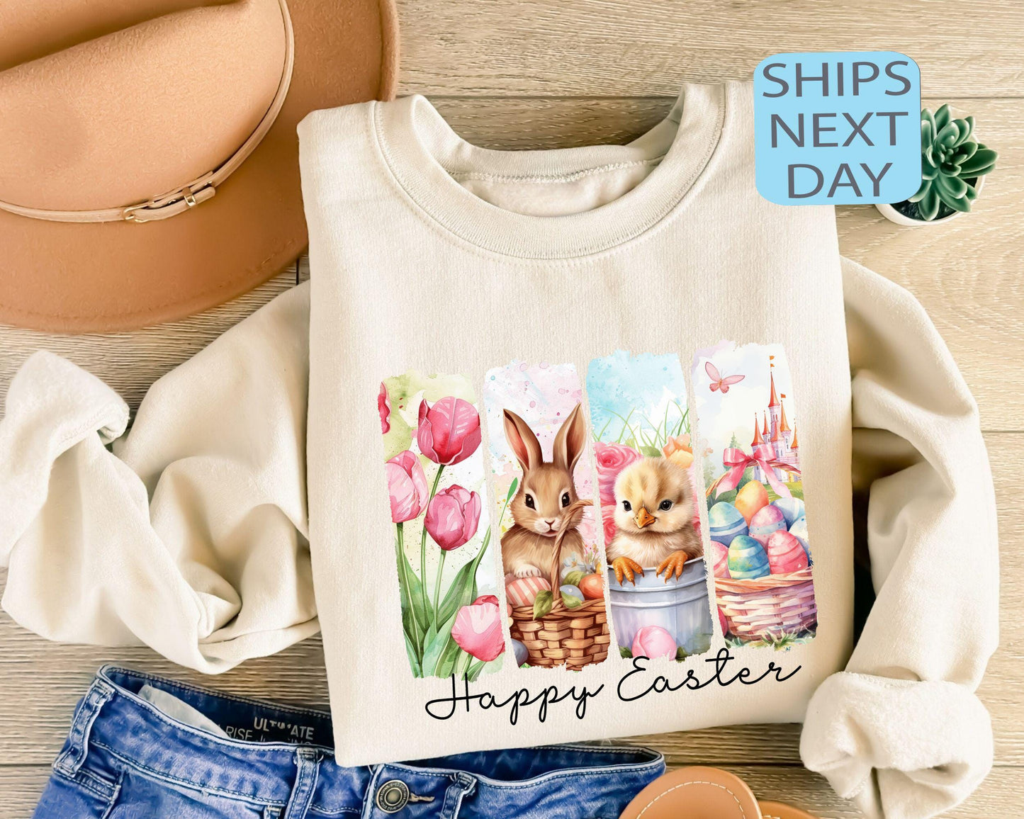 Easter Vibes Sweatshirt, Retro Easter Shirt, Rabbit Lover Gift, Easter Egg Hunt, Easter Chicks Shirt, Happy Easter Graphic Shirt