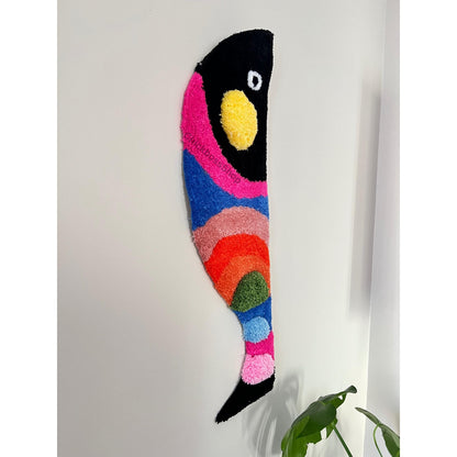 Handmade Colorful Fish Rug: 3D Tufted Acrylic Yarn