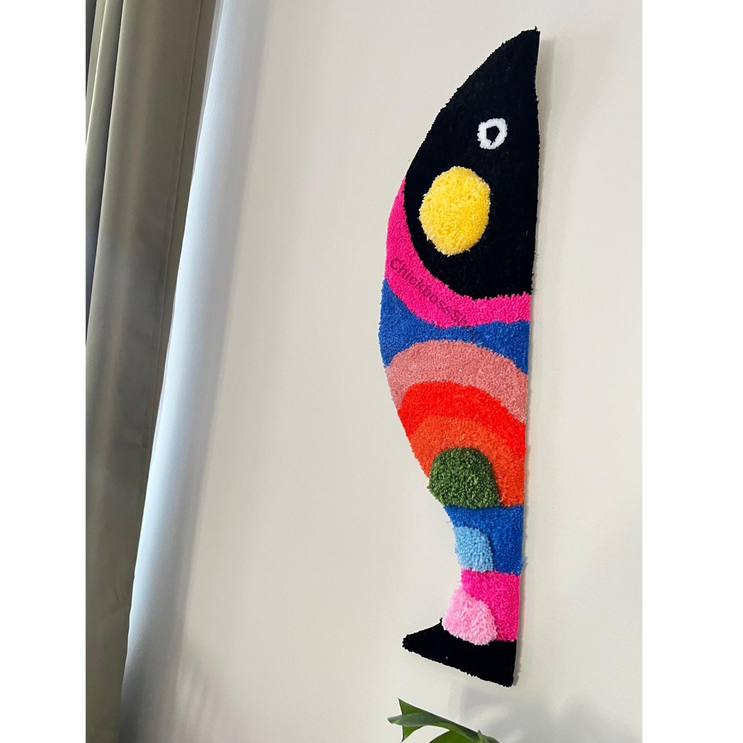 Handmade Colorful Fish Rug: 3D Tufted Acrylic Yarn