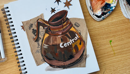 Diner Coffee Original Mixed Media Artwork