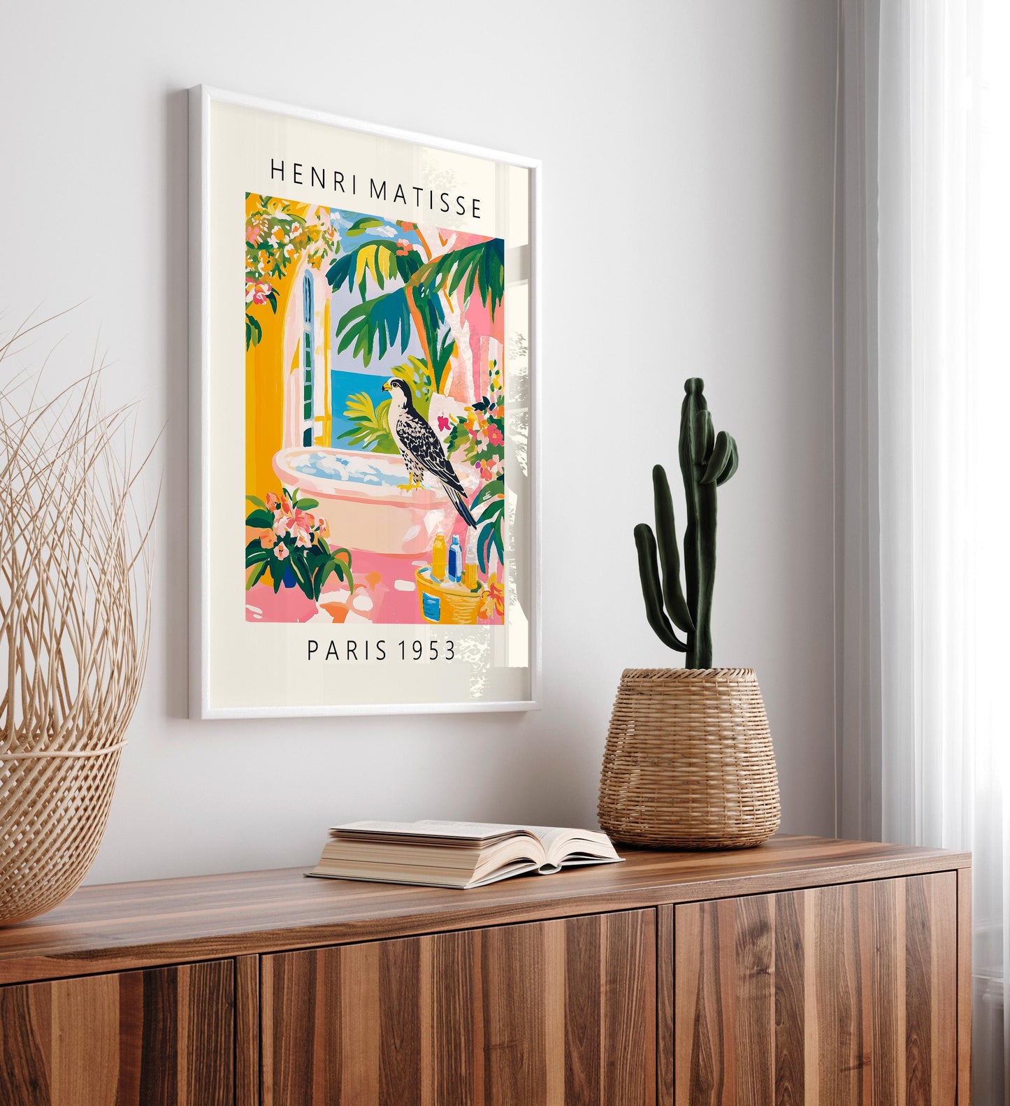 Peregrine Falcon Bathroom Print: Henri Matisse Style Artwork