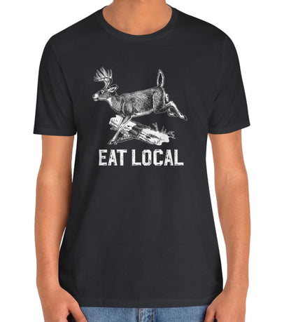 Hunting T-Shirt Men Funny Joke Hunting Shirt Dad Hunter Deer Shirts Rude Offensive Gifts For Hunters Eat Local Deer Tee