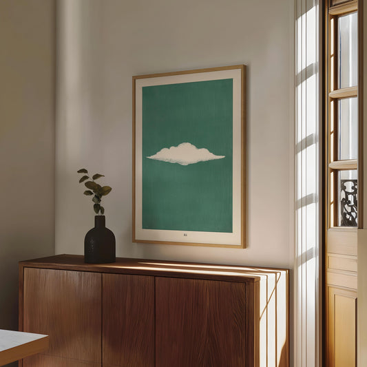 Vintage White Cloud Poster Abstract Japanese Minimalist Wall Art Print Edo Period Woodblock Illustration Wall Art Moody Bedroom Decor