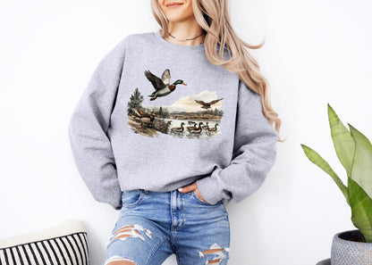 Ducks Fall Shirt, Retro Mallard Ducks Sweatshirt, 90s Waterfowl Duck Hoodie, Retro Duck Shirt, Wild Green Duck Lover TShirts, Duck Hunting