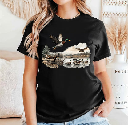 Ducks Fall Shirt, Retro Mallard Ducks Sweatshirt, 90s Waterfowl Duck Hoodie, Retro Duck Shirt, Wild Green Duck Lover TShirts, Duck Hunting