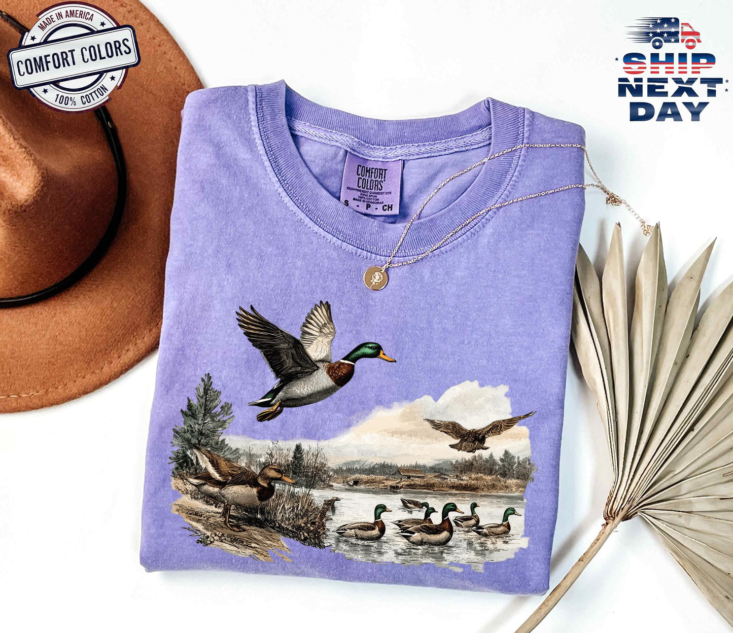 Comfort Colors ® Retro Mallard Ducks Shirt, Ducks Fall Sweatshirt, 90s Waterfowl Duck Hoodie, Retro Duck Shirt, Duck Hunting Crewneck