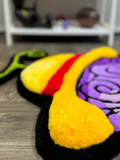 Fluffy 3d Devil Fruit Gomu Gomu Tufted rug Anime rugs Handmade rug Game room rug 3D Curved Rug Rugs For Bedroom Cool rugs Cute rug Fun rug