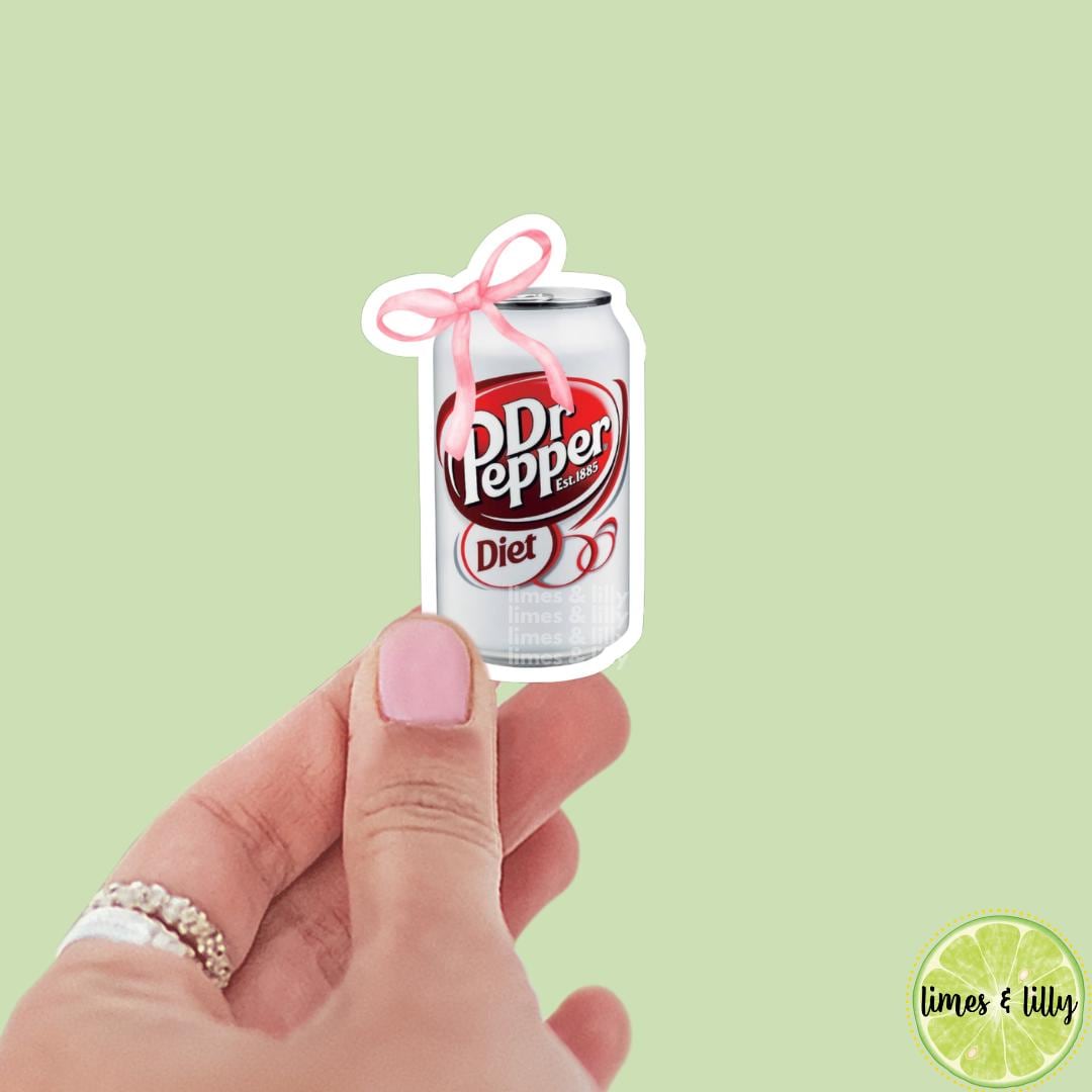 Diet Soda Can Coquette Bow Sticker | Soda Sticker |  Girly Sticker |  Kindle Sticker | Bookish Stickers | Trendy Stickers |