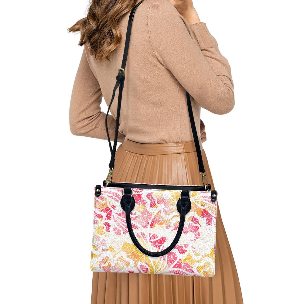 Ladies PU handbag With Floral Print,  PU Handbag, Women's Shoulder Bag, Shoulder Bag, Ladies Work Bag, Elegant Handbag, Versatile Bag