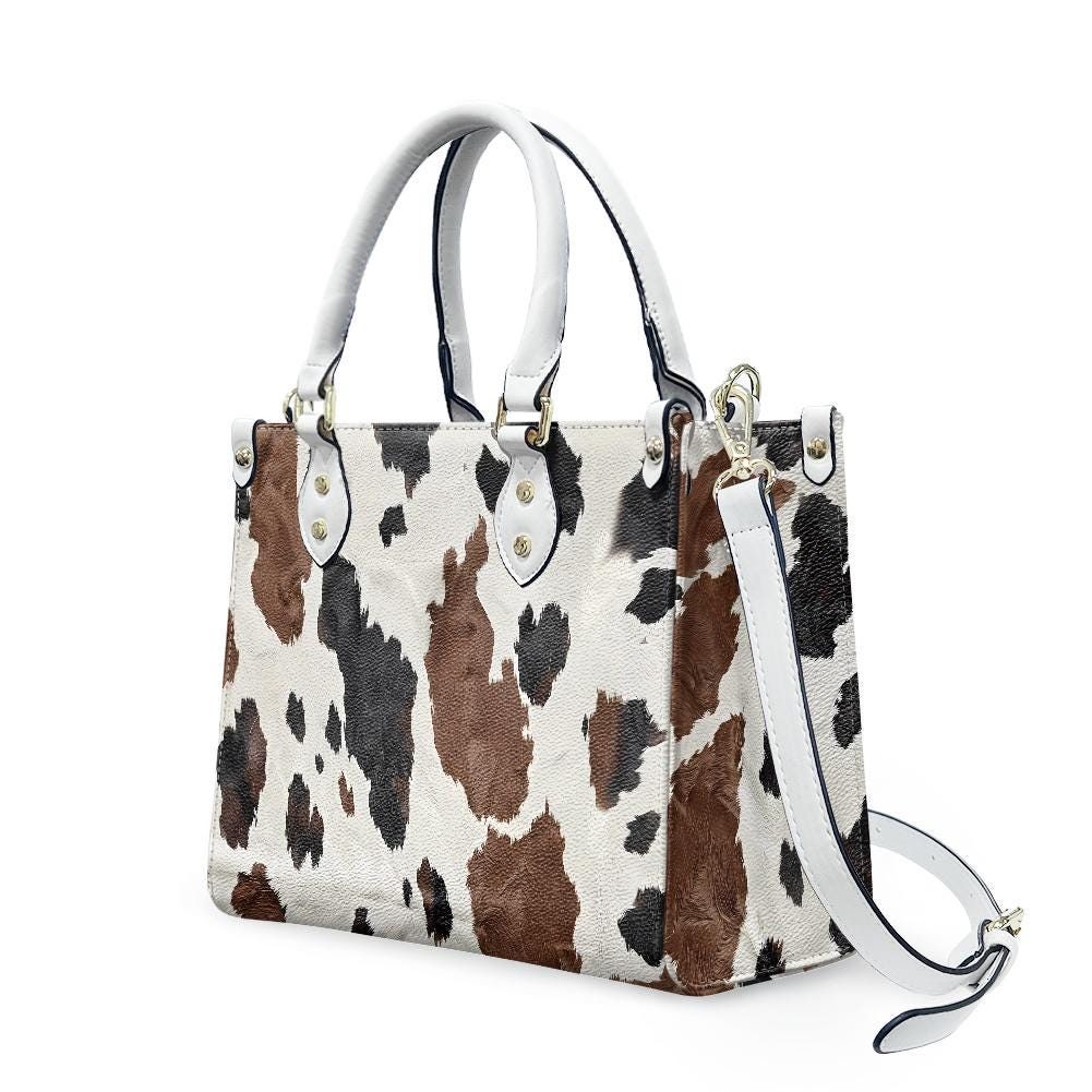 Ladies PU handbag With Cowhide Print, PU Handbag, Women's Shoulder Bag, Shoulder Bag, Ladies Work Bag, Elegant Handbag, Versatile Bag