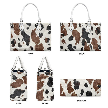 Ladies PU handbag With Cowhide Print, PU Handbag, Women's Shoulder Bag, Shoulder Bag, Ladies Work Bag, Elegant Handbag, Versatile Bag