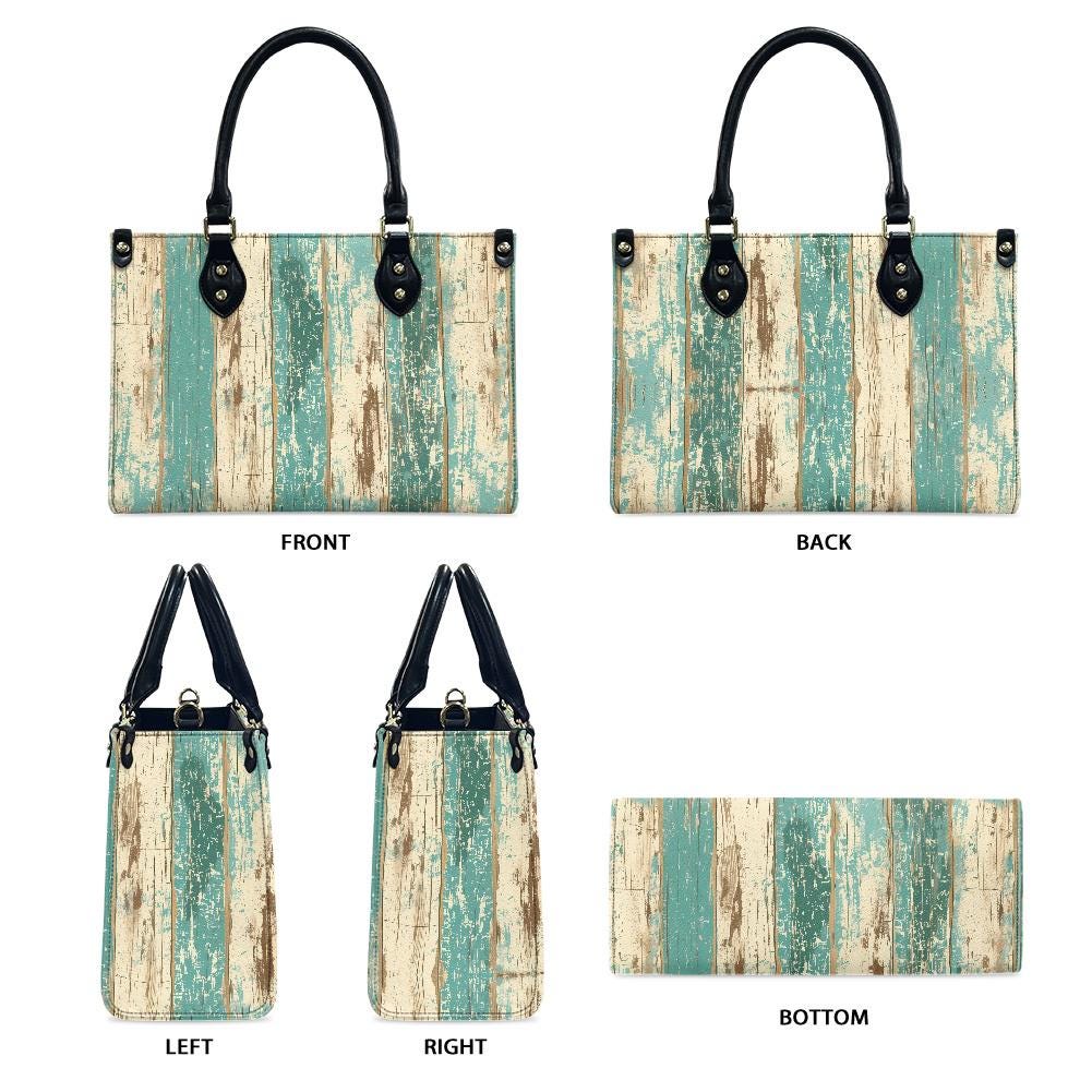 Ladies PU handbag With old Wood Texture, PU Handbag, Women's Shoulder Bag, Shoulder Bag, Ladies Work Bag, Elegant Handbag, Versatile Bag