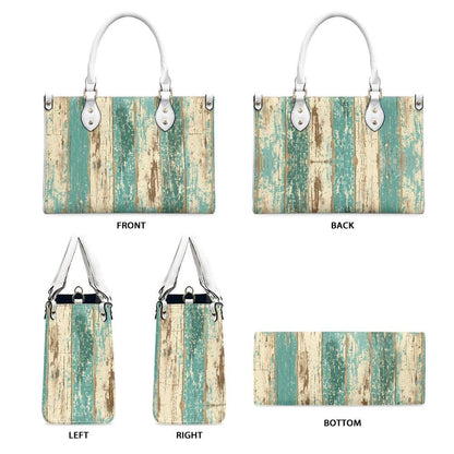 Ladies PU handbag With old Wood Texture, PU Handbag, Women's Shoulder Bag, Shoulder Bag, Ladies Work Bag, Elegant Handbag, Versatile Bag