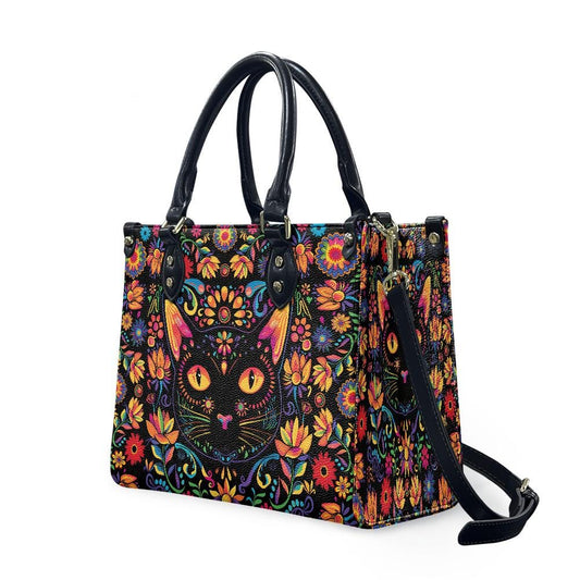 Ladies PU handbag With a Mystical Cat, PU Handbag, Women's Shoulder Bag, Shoulder Bag, Ladies Work Bag, Elegant Handbag, Versatile Bag