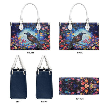 Ladies PU handbag With a Mystical Crow, PU Handbag, Women's Shoulder Bag, Shoulder Bag, Ladies Work Bag, Elegant Handbag, Versatile Bag