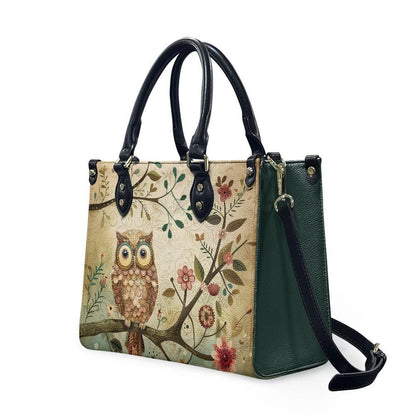 Ladies PU handbag Owl sitting on a tree, PU Handbag, Women's Shoulder Bag, Shoulder Bag, Ladies Work Bag, Elegant Handbag, Versatile Bag