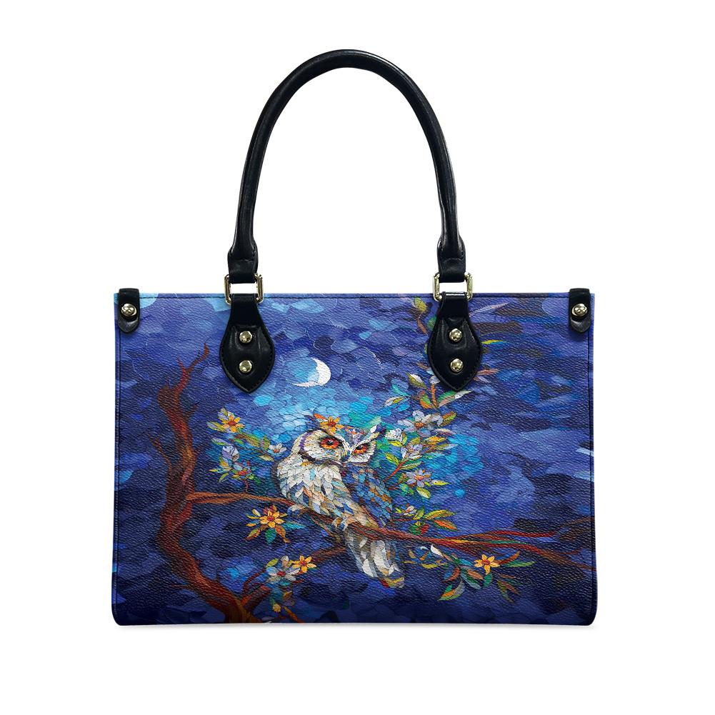 Ladies PU handbag With Owl on a tree, Women's Shoulder Bag, Everyday handbag, Ladies Work Bag, Elegant Handbag, Versatile Bag