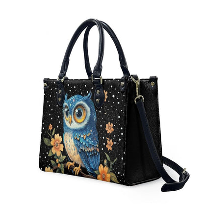 Ladies PU handbag With a Blue Owl, Women's Shoulder Bag, Everyday handbag, Ladies Work Bag, Elegant Handbag, Versatile Bag
