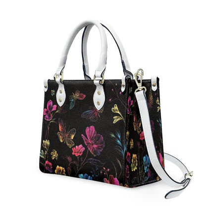 Ladies PU handbag With Colorful Batterflies, Women's Shoulder Bag, Everyday handbag, Ladies Work Bag, Elegant Handbag, Versatile Bag