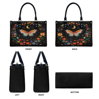 Ladies PU handbag With Colorful Butterfly and Flowers, Women's Shoulder Bag, Everyday Handbag, Ladies Work Bag,Elegant Handbag,Versatile Bag