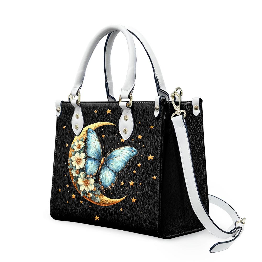 Ladies PU handbag With a Blue Butterfly, Women's Shoulder Bag, Everyday handbag, Ladies Work Bag, Elegant Handbag, Versatile Bag