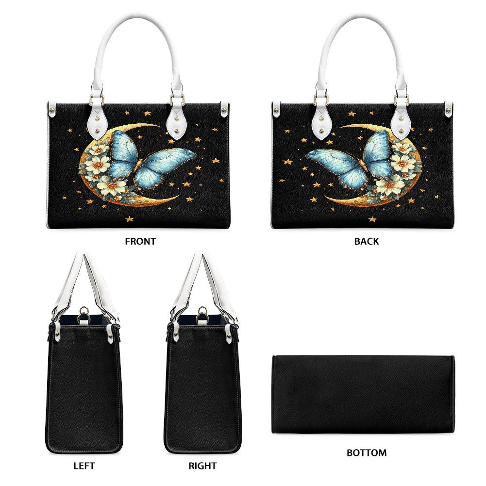 Ladies PU handbag With a Blue Butterfly, Women's Shoulder Bag, Everyday handbag, Ladies Work Bag, Elegant Handbag, Versatile Bag