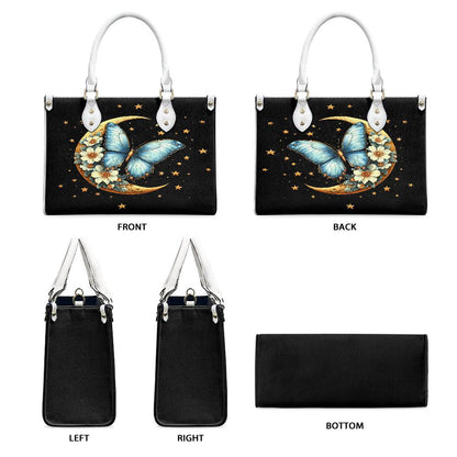 Ladies PU handbag With a Blue Butterfly, Women's Shoulder Bag, Everyday handbag, Ladies Work Bag, Elegant Handbag, Versatile Bag