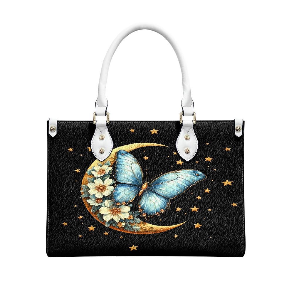 Ladies PU handbag With a Blue Butterfly, Women's Shoulder Bag, Everyday handbag, Ladies Work Bag, Elegant Handbag, Versatile Bag