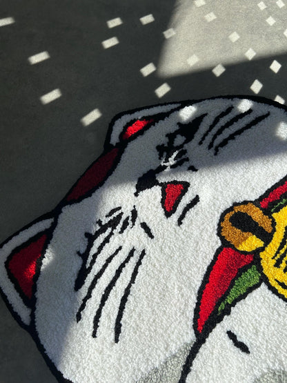 Handmade Lucky Cat Rug, 3D carpet, Anime Home Decor