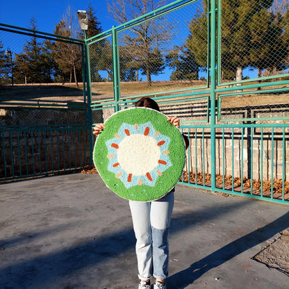 KiwiTufted Rug,Hand Tufted Fruit Rug,Custom Rug,Handmade Rug,Kitchen Rug,Area Rug,Home Decor,Living Room Rug,Cool Rug,Modern Rug,Green Rug