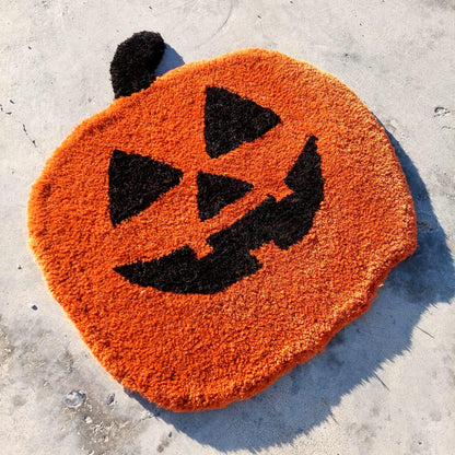Pumpkin Tufted Rug,Fear Rug,Halloween Pumpkin Tufted Rug,Custom Rug,Handmade Rug,Area Rug,Orange Rug,Pumpkin Decor,Autumn Decor, Round Rug
