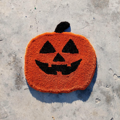 Pumpkin Tufted Rug,Fear Rug,Halloween Pumpkin Tufted Rug,Custom Rug,Handmade Rug,Area Rug,Orange Rug,Pumpkin Decor,Autumn Decor, Round Rug