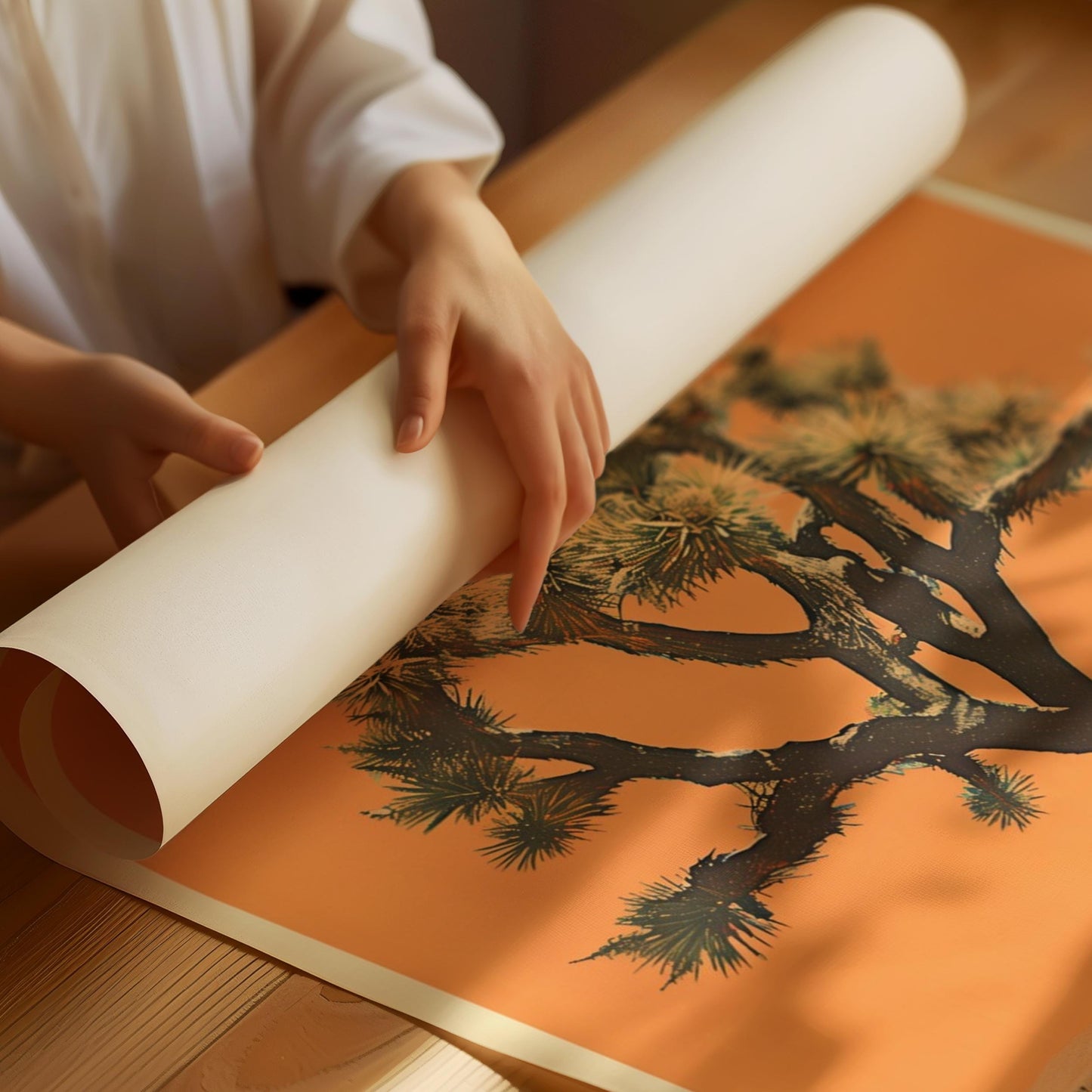 Vintage Joshua Tree Print, The Sonoran Desert Print Retro Outdoors Poster, Arizona Cabin Cottage Wall Art, Botanical Yucca Desert